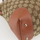 GUCCI Heart Bit GG Canvas Hand Bag 2way Brown Gold 269957 Auth ep12481-17