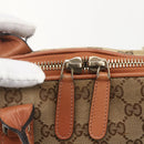 GUCCI Heart Bit GG Canvas Hand Bag 2way Brown Gold 269957 Auth ep12481-18