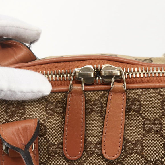 GUCCI Heart Bit GG Canvas Hand Bag 2way Brown Gold 269957 Auth ep12481