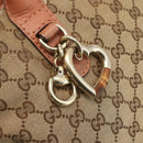 GUCCI Heart Bit GG Canvas Hand Bag 2way Brown Gold 269957 Auth ep12481-19