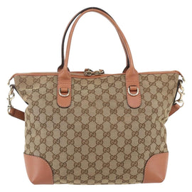 GUCCI Heart Bit GG Canvas Hand Bag 2way Brown Gold 269957 Auth ep12481 - 0