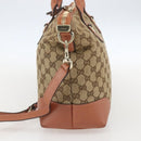GUCCI Heart Bit GG Canvas Hand Bag 2way Brown Gold 269957 Auth ep12481-4
