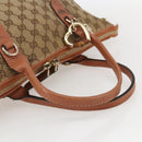 GUCCI Heart Bit GG Canvas Hand Bag 2way Brown Gold 269957 Auth ep12481-7