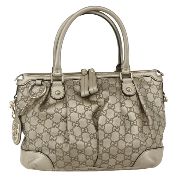 GUCCI GG Canvas Guccissima Sukey Bag 2way Champagne Gold 247902 Auth ep12482A