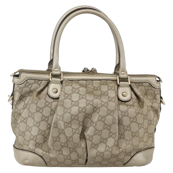 GUCCI GG Canvas Guccissima Sukey Bag 2way Champagne Gold 247902 Auth ep12482A