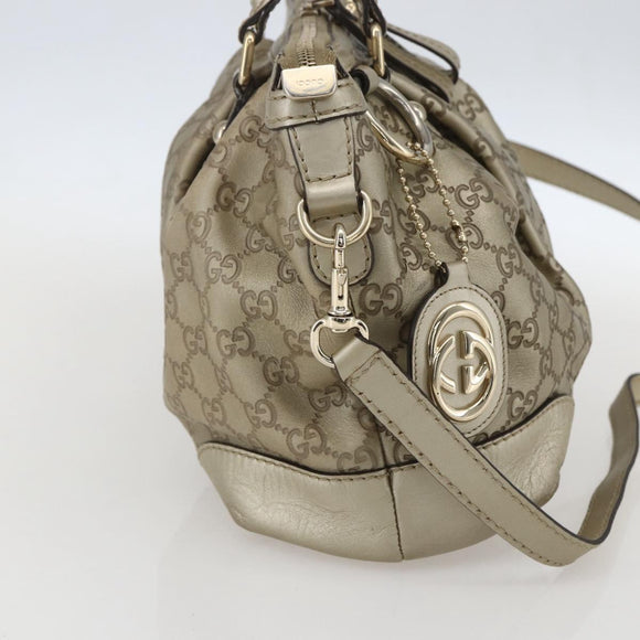 GUCCI GG Canvas Guccissima Sukey Bag 2way Champagne Gold 247902 Auth ep12482A