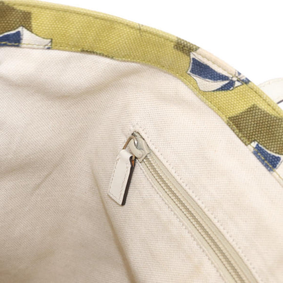 GUCCI Tote Bag Canvas Gold Green 295252 Auth ep12483