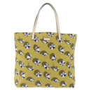 GUCCI Tote Bag Canvas Gold Green 295252 Auth ep12483-2