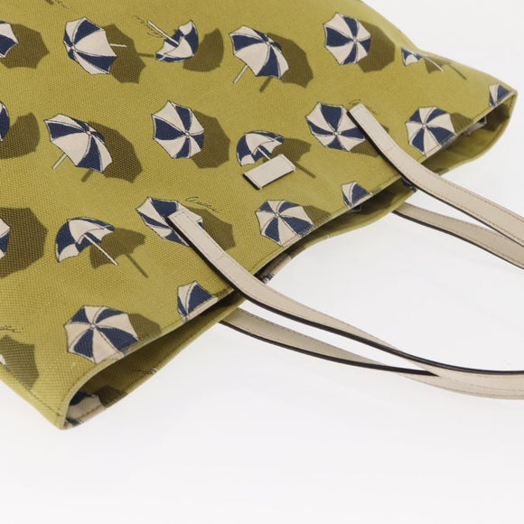 GUCCI Tote Bag Canvas Gold Green 295252 Auth ep12483