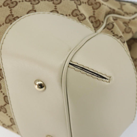 GUCCI GG Canvas Web Sherry Line Pretty Tote Bag Beige Red 257063 Auth ep12484