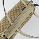 GUCCI GG Canvas Web Sherry Line Pretty Tote Bag Beige Red 257063 Auth ep12484-15