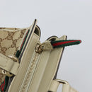 GUCCI GG Canvas Web Sherry Line Pretty Tote Bag Beige Red 257063 Auth ep12484-16