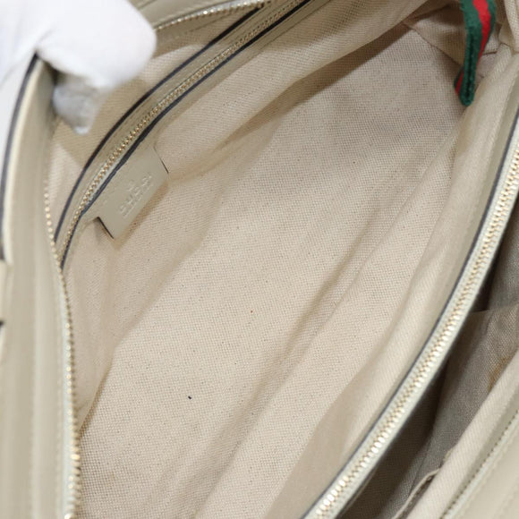 GUCCI GG Canvas Web Sherry Line Pretty Tote Bag Beige Red 257063 Auth ep12484