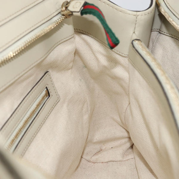 GUCCI GG Canvas Web Sherry Line Pretty Tote Bag Beige Red 257063 Auth ep12484