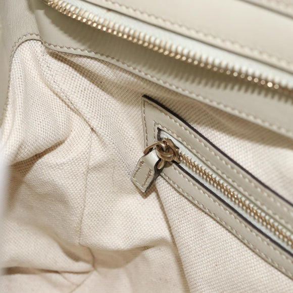 GUCCI GG Canvas Web Sherry Line Pretty Tote Bag Beige Red 257063 Auth ep12484