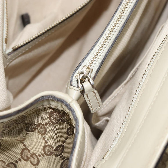 GUCCI GG Canvas Web Sherry Line Pretty Tote Bag Beige Red 257063 Auth ep12484