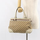 GUCCI GG Canvas Web Sherry Line Pretty Tote Bag Beige Red 257063 Auth ep12484-27
