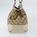 GUCCI GG Canvas Web Sherry Line Pretty Tote Bag Beige Red 257063 Auth ep12484-5