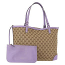 GUCCI GG Canvas Tote Bag Beige Gold 247209 Auth ep12485-1