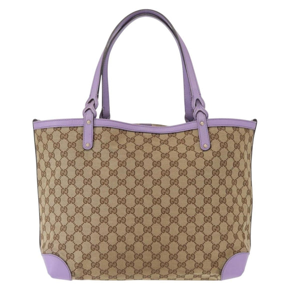 GUCCI GG Canvas Tote Bag Beige Gold 247209 Auth ep12485
