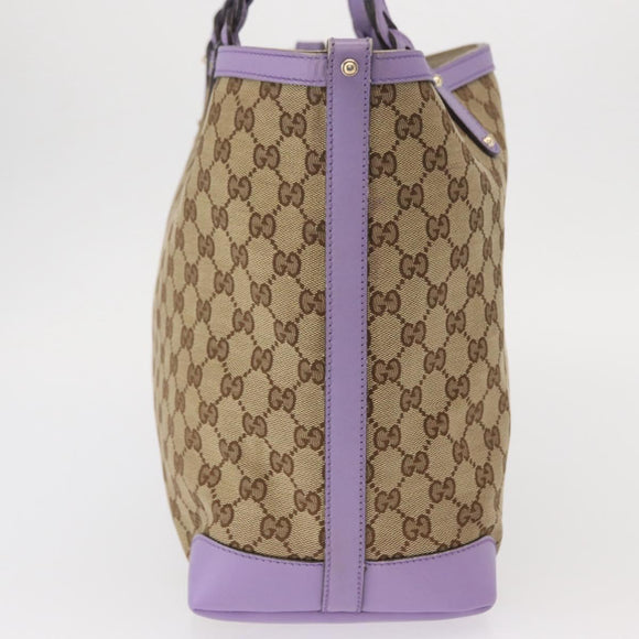 GUCCI GG Canvas Tote Bag Beige Gold 247209 Auth ep12485