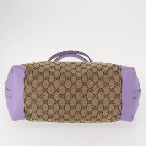 GUCCI GG Canvas Tote Bag Beige Gold 247209 Auth ep12485