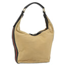 GUCCI Web Sherry Line Shoulder Bag Canvas Beige Gold 001 4288 Auth ep12486-1