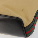 GUCCI Web Sherry Line Shoulder Bag Canvas Beige Gold 001 4288 Auth ep12486-10