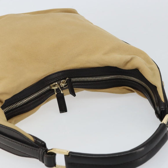 GUCCI Web Sherry Line Shoulder Bag Canvas Beige Gold 001 4288 Auth ep12486