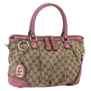 GUCCI GG Canvas Sukey Hand Bag 2way Beige Gold 247902 Auth ep12487-1