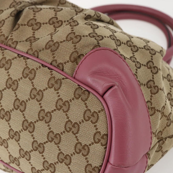 GUCCI GG Canvas Sukey Hand Bag 2way Beige Gold 247902 Auth ep12487