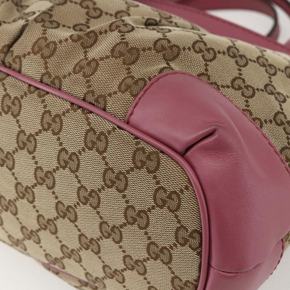 GUCCI GG Canvas Sukey Hand Bag 2way Beige Gold 247902 Auth ep12487