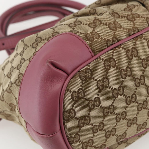 GUCCI GG Canvas Sukey Hand Bag 2way Beige Gold 247902 Auth ep12487