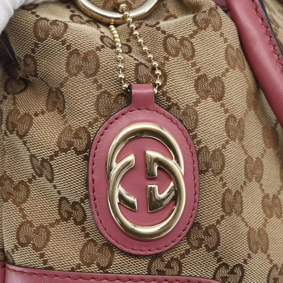 GUCCI GG Canvas Sukey Hand Bag 2way Beige Gold 247902 Auth ep12487