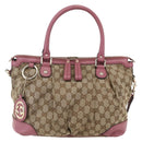 GUCCI GG Canvas Sukey Hand Bag 2way Beige Gold 247902 Auth ep12487-13