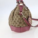 GUCCI GG Canvas Sukey Hand Bag 2way Beige Gold 247902 Auth ep12487-3