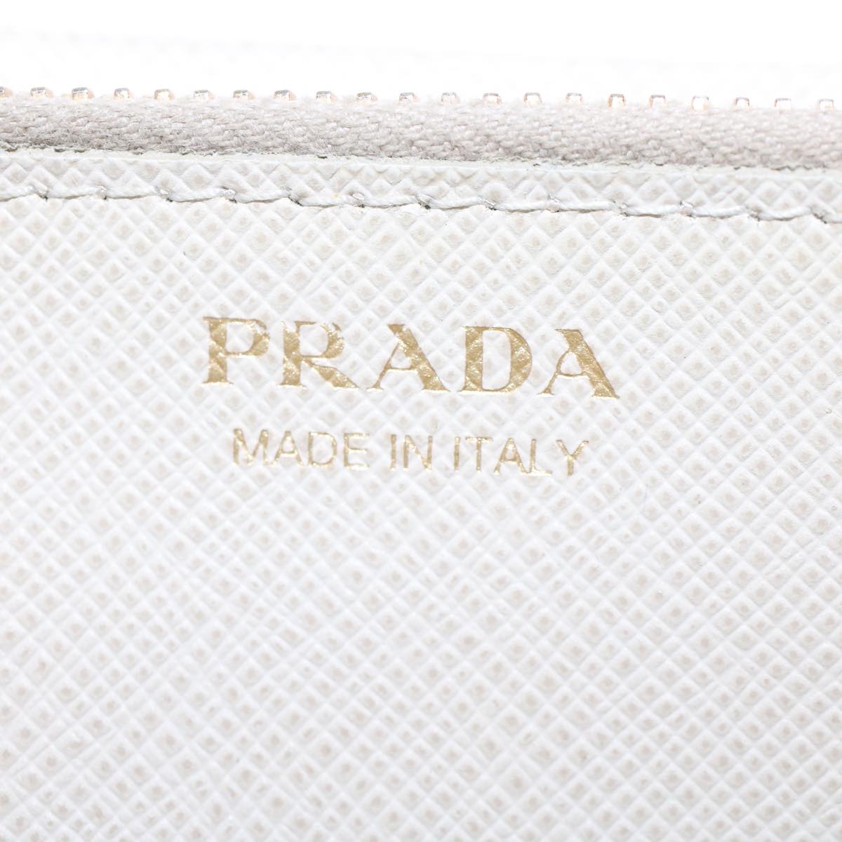 PRADA Long Wallet Safiano leather White Auth ep1249