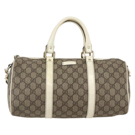 GUCCI GG Supreme Boston Bag PVC 2way Beige gold 203696 Auth ep12491 - 0