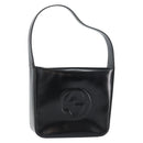 GUCCI Shoulder Bag Enamel Black Silver Auth ep12493-1
