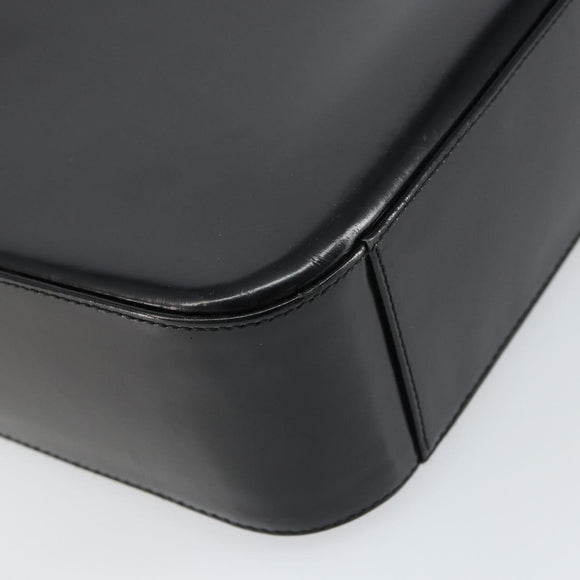 GUCCI Shoulder Bag Enamel Black Silver Auth ep12493