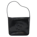 GUCCI Shoulder Bag Enamel Black Silver Auth ep12493-13