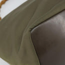 GUCCI Bamboo Shoulder Bag Nylon Khaki Silver 000 0531 Auth ep12494-11