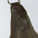 GUCCI Bamboo Shoulder Bag Nylon Khaki Silver 000 0531 Auth ep12494-14