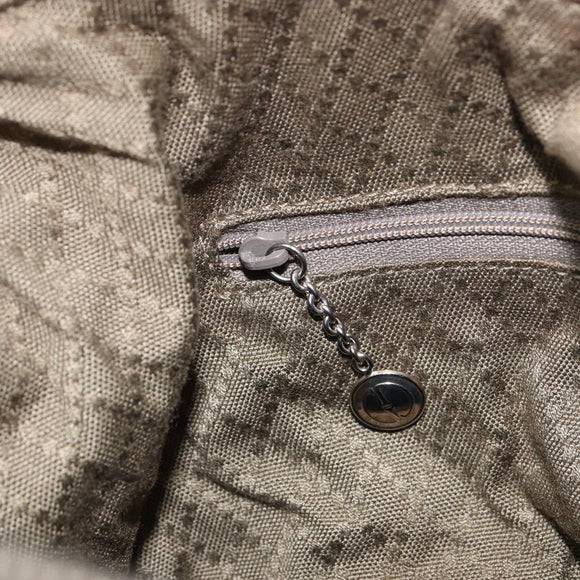 GUCCI Bamboo Shoulder Bag Nylon Khaki Silver 000 0531 Auth ep12494