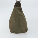 GUCCI Bamboo Shoulder Bag Nylon Khaki Silver 000 0531 Auth ep12494-4