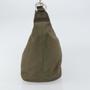 GUCCI Bamboo Shoulder Bag Nylon Khaki Silver 000 0531 Auth ep12494-5