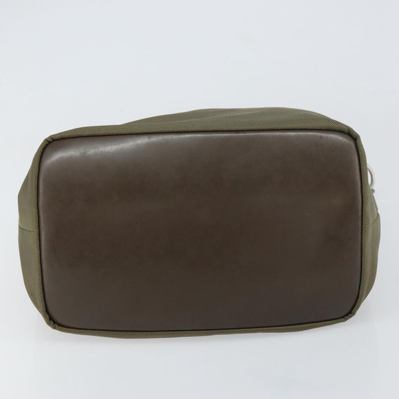 GUCCI Bamboo Shoulder Bag Nylon Khaki Silver 000 0531 Auth ep12494