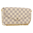 LOUIS VUITTON Damier Azur Pochette Felicie Chain Wallet N63106 LV Auth ep12496-1