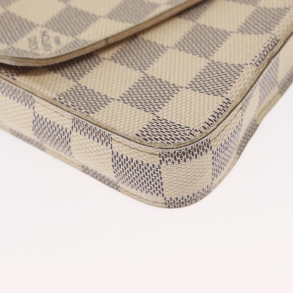 LOUIS VUITTON Damier Azur Pochette Felicie Chain Wallet N63106 LV Auth ep12496