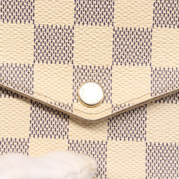 LOUIS VUITTON Damier Azur Pochette Felicie Chain Wallet N63106 LV Auth ep12496